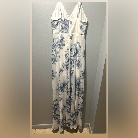 Maxi Dresse Sleeveless Floral Print V-Neck Lace Up Backless Polyester Long Dress - Picture 9 of 9